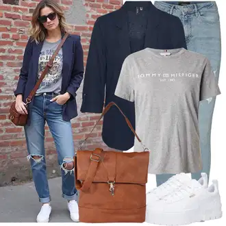 Outfity na podzim Estetika s Šedá/Bílá Teniska na platformě/Nízká Teniska Puma "Praktický vzhled"Look: 90tá léta, Estetika, Bad Taste, Extravagantní, Hip Hop, Skater, Sportovní, Unisex