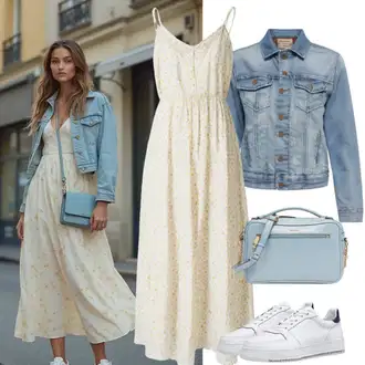 sviatočné Outfit sa Svjetloplava/Plava Haljina sa halterima/Ljetna Haljina/Čipkasta Haljina/Haljina matični ured svat/Haljina za Krizmu Vila "Proljetna odjeća"Look: Elegantan, sviatočné, Prekrasan, Preodjeven, Transparentan, Poslovni, Old Money, Romantičan