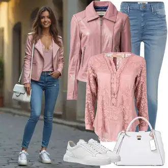 Seksi kombinacije sa Plava/Tamnoplava Traperice Kožna Jakna/Kožne jakne/Traperice s Rupom/Traperice s Prorezom/Push-up Traperice/Čizma do Gležnja levi's ® "Proljetni izgled"
