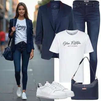 Ležerne kombinacije sa Plava/Tamnoplava Traperice Kožna Jakna/Kožne jakne/Traperice s Rupom/Traperice s Prorezom/Push-up Traperice/Čizma do Gležnja levi's ® "Savršeno za proljeće"