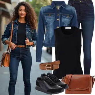 Kombinacije za zabavu Od 40 godina sa Tamnoplava/Plava Kožna Jakna/Zimska jakna/Push-up Traperice/Kožne Cipele/High Waist Traperice/Termo Traperice Noisy may, Crna Bustijer-top Gina Tricot, Crna Traper Jakna/Gajtana Jakna/Kratka Jakna/Kratka Traper Jakna/Održiva jakna/Vintage Jakna/Vunena Jakna ONLY (tall), Siva/Bež/Smeđa Torbica za telefon/Pojasna torbica/Mala Torbica/Torba preko ramena ESPRIT, Smeđa Ležerni Remen/Klasični Remeni/Ženski Opasak bez Kopče/Kožni Remen Vanzetti, Crna Tenisica s platformom/Niska Tenisica/Skate cipela/Kožna tenisica Puma "Savršeno za slobodno vrijeme"