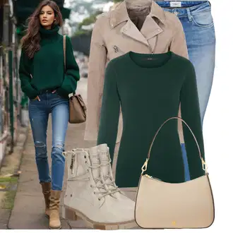 Outfity na podzim Estetika s Béžová/Khaki/Hnědá Bundeswehr Parka/Vosková Bunda/Otočná Bunda/Vintage Bund/Parka Přechodová Bund/Uniformní Bund/Krabice bunda/Udržitelná bunda/Manšestrová Bunda/Pilotní Bunda Freaky Nation "Stylový look na jaro"Look: Šik, Slavnostní, Bad Taste, Techno, Hip Hop, Old Money, Univerzitní, Estetika, Empire, Krásný, Retro