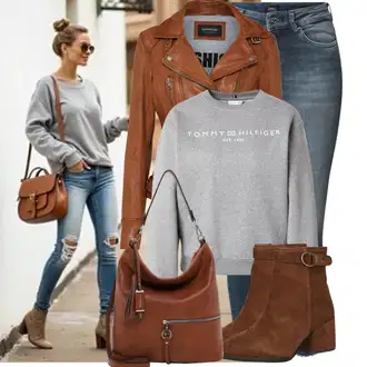 Kombinacije od trapera Pametno ležerno sa Smeđa/Tamnosmeđa/Pink Nekategorizirano Oakwood "Moderni outfit za proljeće"Look: GoGo, Prekrasan, Pametno ležerno, moderne, Francuske, Sveučilišna, Vanjski, Western, cool