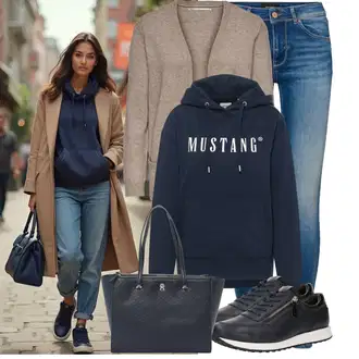 Kombinacije za jesen Old Money sa Plava/Svjetloplava Skinny Hlače/Jeggings/Traper Tajice VERO MODA "Moderan look za proljeće"Look: Rap, Old Money, cool, Disko, Običan, Besprijekorno