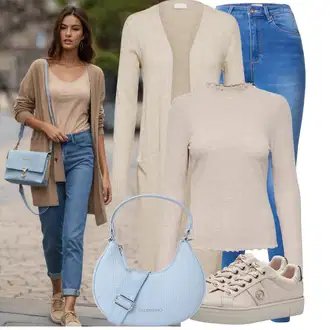 Ležerno Outfit sa Plava/Svjetloplava Jeggings/Traper Tajice Only "Moderan look za proljeće"Look: Rap, Besprijekorno, Ležerno, cool, Old Money, moderne