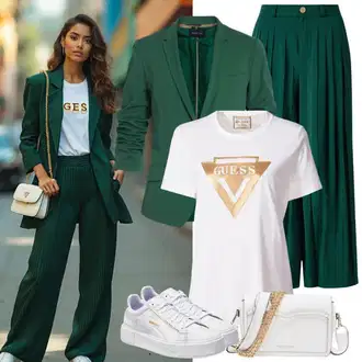 Outfit sa Bijela Majica i top/Predimenzionirana majica/Majica za plažu/Tunika za Plažu/Top za plažu Nike Sportswear "Slobodno vrijeme Outfit"