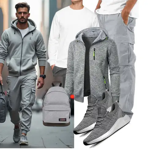 Grau/HellGrau/Dunkelblau Parachute Hose/Carpenter Hose/Cargo-Jogginghose/Cargohose/Hemd Capri/Cargo Short NANAMEEI kombinieren