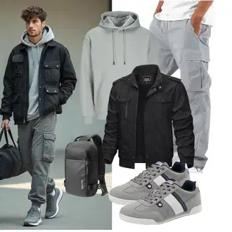 Mini Outfit mit Grau/Schwarz Unkategorisiert tomtoc "sport outfit"