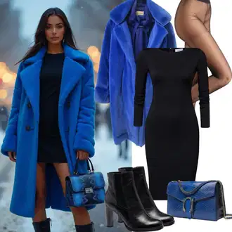 Outfit sa Crna/Smeđa/Tamnoplava Uska Haljina/Haljina S Visokim Ovratnikom/Pletena Haljina/haljina uz Tijelo/Pamučna haljina/Mini Haljina/Haljina dugih rukava/Haljina S Visokim Ovratnikom happiness İstanbul "Stilski zimski outfit"