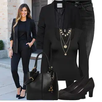 Outfit sa Crna/Tamnosiva/Siva/Svjetlosiva/Kaki Kožna Jakna/Traperice s Prorezom/Push-up Traperice/High Waist Traperice/Kožne Cipele/Termo Traperice/Zimska jakna/Bikerske Traperice Only "Moderan outfit za slobodno vrijeme"