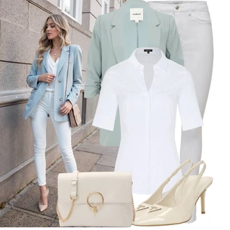 Outfit s Šedá/Krémová/Bílá Tregíny/Jeggings/Skinny Kalhoty/Džínové Legíny/Kalhoty s dírou/Kalhoty se Štěrbinou/Legíny s Rozparkem Only "Módní outfit pro volný čas"