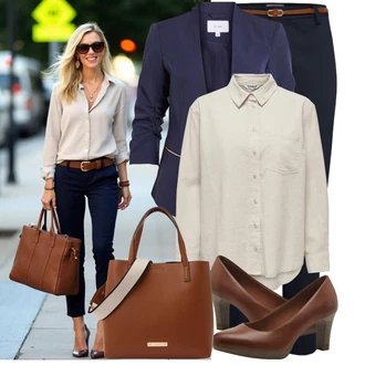 Chytrý příležitostný Outfit s Bílá/Khaki Halenka s Dlouhým Rukávem/Oversize Halenka/Oversize Muselínová Blůza/Blůza s knoflíčkem/Manšestrová Halenka/Lněná Halenka Only "Skvělý pro volný čas"Look: Klasické, Lehký, Styl, Ležérní, Nadrozměrné, Chytrý příležitostný, Unisex, Univerzitní, Pracovní oděvy, Retro