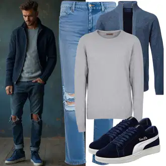 Casual Outfits Elegant mit Wolle Strickjacke Brax, Hellgrau/Grau Basic Pullover/Strickpullover/Rundhals Pullover/Einfacher Pullover/Wollpullover/Kaschmir Pullover Tom Tailor, Hellblau/Blau Lederjacke/Low Rise Jean/Slim Fit Jeans/Low Waist Jean/Leder Schuhe/Jeans mit Schlitz/Winterjacke/Tapered-Jeans Diesel, Dunkelblau/Blau/Dunkelgrün Sneaker Low/Leder Sneaker/Vintage Sneaker/Walkingschuh/Schmaler Sneaker/Sommer Sneaker/Winter Sneaker/Sneaker Ballerina Tommy Hilfiger "Street Style Outfit"Look: Rap, Schlichte, Rad, Stil, Indoor, Smart Casual, Elegant, Unisex, Glamourös, Casual, Workwear, Classic, Moderne, Premium, Zuhause, Schön, Oversize, Mit Transparent, Vintage, Coole, Old Money, Nahtlos, Sportlich, Ungarische, Leger, Metallic, Militär, Mallorca