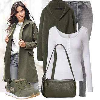 Outfit s Šedá/Světle šedá/Tmavě šedá Kožená bunda/Džíny s Rozparkem/Slim Fit Džíny/Džíny s Nízkým Sedem/Kožené Boty/Motorkářské Džíny/High Waist Džínové Kalhoty/Termální Džíny/Zimní bunda/Push up Džín Only "Praktický vzhled"