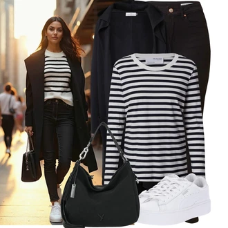 Dlouhé Outfit s Černá/Vínová Skinny Kalhoty/Kalhoty s Vysokým Pasem/Tregíny/Legíny s Vysokým Pasem/Push up Kalhoty/Jeggings VERO MODA "Stylový vzhled pro volný čas"