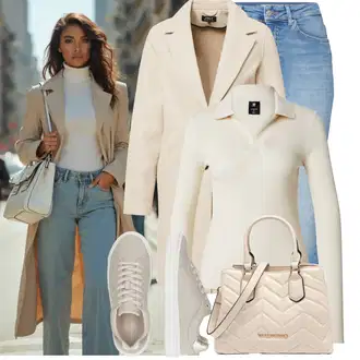 Outfit sa Bež/Kaki Prijelazni Kaput/Lagani Kaput/Kaput od Vunenog Flisa/Kaput od Kašmira/Vuneni Kaput/Vintage Kaput/Midi Kaput/loden Kaput Only "Praktičan look"