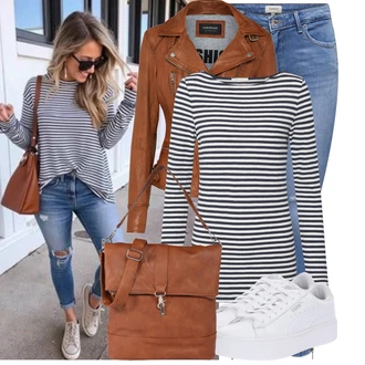 Outfity na podzim s Modrá/Světle modrá Džínové Legíny/Jeggings/Skinny Kalhoty Only "Stylový vzhled pro volný čas"