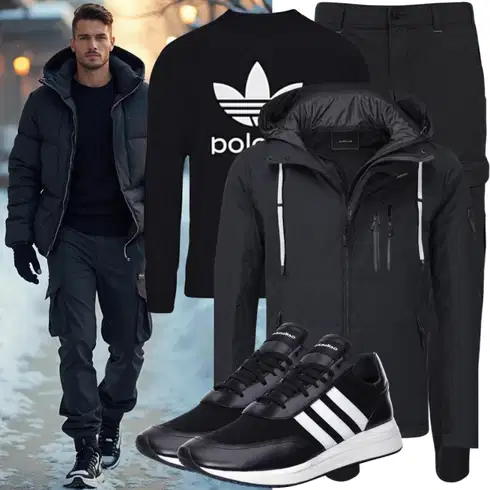7/8-lang Schwarz/Khaki CargoHose/Cargo-JoggingHose/Zip Off Hose Only & Sons kombinieren