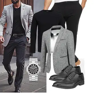 Business Outfits mit Schwarz/Khaki/Dunkelgrau Indicode "Business Outfit"