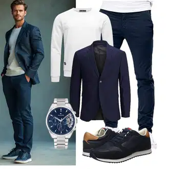 Business Outfits Smart Casual mit Dunkelblau MERISH "Business Outfit"Look: Coole, Nahtlos, Smart Casual, Moderne, Schön, Old Money