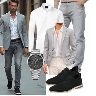 Herbst Outfits Geburtstag mit Weiß J.VER "Business Outfit"Look: Geburtstag, Vatertag, Party, Abschlussball, Hochzeit, Ball, Konzert, Theater, Wasen