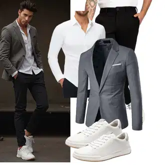 Business Outfits mit Schwarz/Beige Performance Pants "Business Outfit"