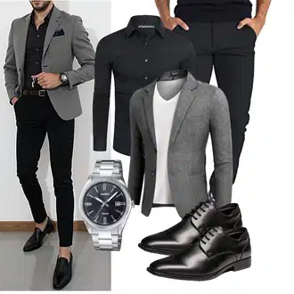 7/8-lang Outfit mit Schwarz BlauerHafen "Business Outfit"