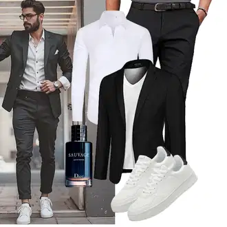 Business Outfits mit Schwarz/Dunkelgrau/Khaki Meilicloth "Business Outfit"