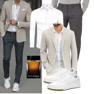 7/8-lang Outfit mit Khaki/Dunkelgrau/Grau/Hellgrau Tommy Hilfiger "Business Outfit"