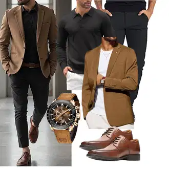 7/8-lang Outfit mit Schwarz BlauerHafen "Business Outfit"