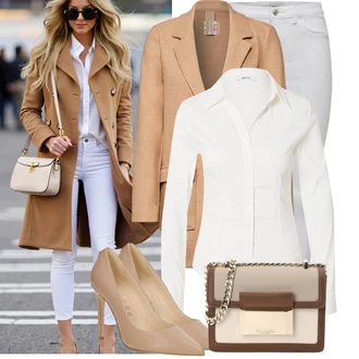 Outfit sa Siva/Bijela/Krem Skinny Hlače/Tajice s Prorezom/rupa hlača/Treggings/Traper Tajice/Jeggings/Hlače s Prorezom Only "Moderni outfit za proljeće"
