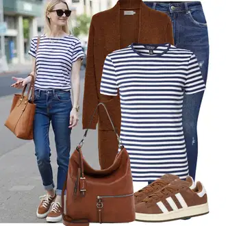Nadrozměrné Outfit s Hnědá/Oranžová Pletenina veľkej veľkosti Only "Stylový outfit na jaro"Look: Pro Dům, Příliš oblečený, Nadrozměrné, Univerzitní