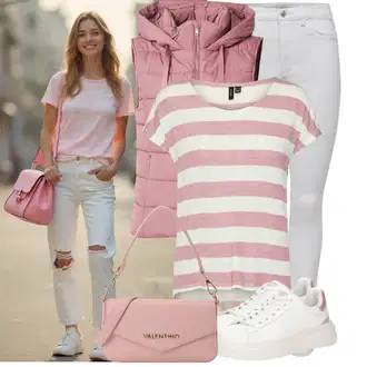Outfity pro desetiletí Sportovní s Růžová/Fialová About You "Módní outfit pro volný čas"Look: Babydoll, Venkovní, Sportovní