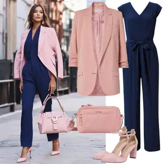 Nadrozměrné Outfit s Hnědá/Červená/Fialová/Růžová Oversize Sako/Dlouhý Sako/Blůzové Sako/Boyfriend Sako/Elegantní Sako Only "Elegantní vzhled pro jaro"Look: Emo, Kancelář, Elegantní, Nadrozměrné, Univerzitní, Šik, Business, Chytrý příležitostný, Klasické