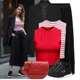 Outfity s černými dlouhými sukněmi image