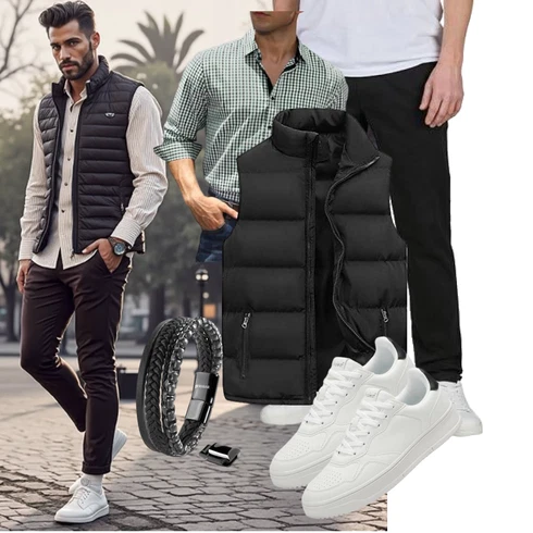 Schwarz Isolationsweste/Kurze Weste/Reiseweste/Daunenweste/Puffer Weste Generic kombinieren