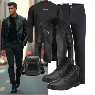 7/8-lang Outfit mit Dunkelgrau/Khaki/Schwarz/Dunkelblau/Grau Jack & Jones "Freizeit Outfit"