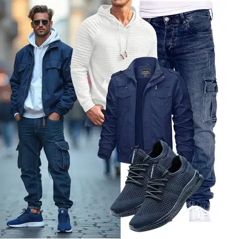 Blau/Dunkelblau WinterJacke/FunktionsJacke/SommerJacke/FrühlingsJacke/HerbstJacke/Jacke mit Seitlichem Reißverschluss KEFITEVD kombinieren