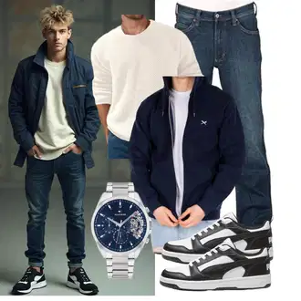 Mini Outfit mit Dunkelblau/Blau/Hellblau Strick Hoodie/Ausgefallener Hoodie/Sport Hoodie/Women's Fleece Sweatshirts/Sport Sweatshirt/Sweatjacke Iriedaily "Freizeit Outfit"