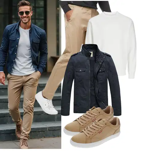 Dunkelblau FrühlingsJacke/UniformJacke/HerbstJacke/Jacke mit Seitlichem Reißverschluss/CargoJacke/WachsJacke/MilitärJacke WenVen kombinieren
