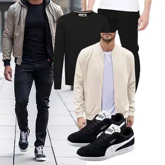 Freizeit Outfits Business Winter mit Leichte Jacke/Fliegerjacke COOFANDY "Freizeit Outfit"Look: Boyfriend, Casual, Streetwear, GoGo, Goa, Stil, Business