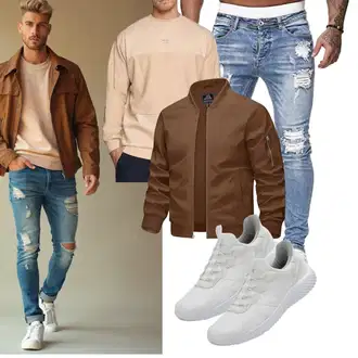 7/8-lang Outfit mit Hellblau/Blau Osheoiso "Freizeit Outfit"