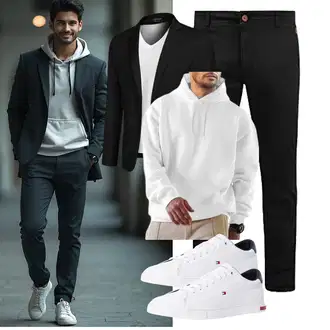 7/8-lang Outfit mit Schwarz/Khaki/Dunkelgrau b BLEND "Freizeit Outfit"