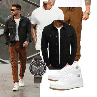 Tapered Outfit mit Chino Hose/Cargo Short/Cargohose Rock Creek "Freizeit Outfit"