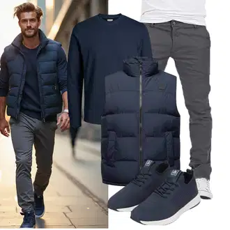 7/8-lang Outfit mit Dunkelgrau/Hellgrau/Grau/Khaki Yazubi "Freizeit Outfit"