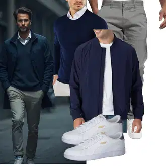 Outfit mit Dunkelblau/Blau Ripstopjacke/Nylonjacke/Uniformjacke/Fliegerjacke/Bomberjacke Rdruko "Freizeit Outfit"
