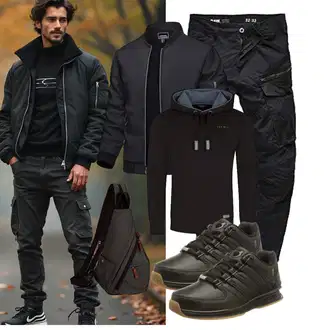 7/8-lang Outfit mit Schwarz/Dunkelblau/Blau/Khaki G-Star Raw "Freizeit Outfit"