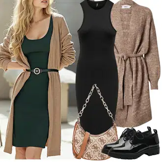 Kombinacije za jesen S oblinama sa Smeđa/Bež/Ljubičasta/Siva Pletivo Veći Broj Only "Proljetni Outfit"