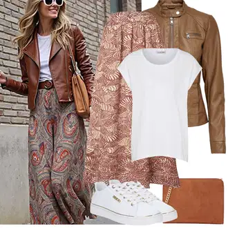 Outfit sa Bijela/Krem Majica Za Mišiće/Majica kratkih rukava/pletena košulja/Predimenzionirana majica/Obični top/Majica s vodopadnim izrezom/Majica s mrežicom/Zamotana Majica/Kratki top/Majica Noisy may "Proljetni Outfit"
