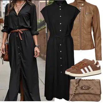 Outfit sa Smeđa/Bež/Kaki Kaput Only "Proljetni Outfit"